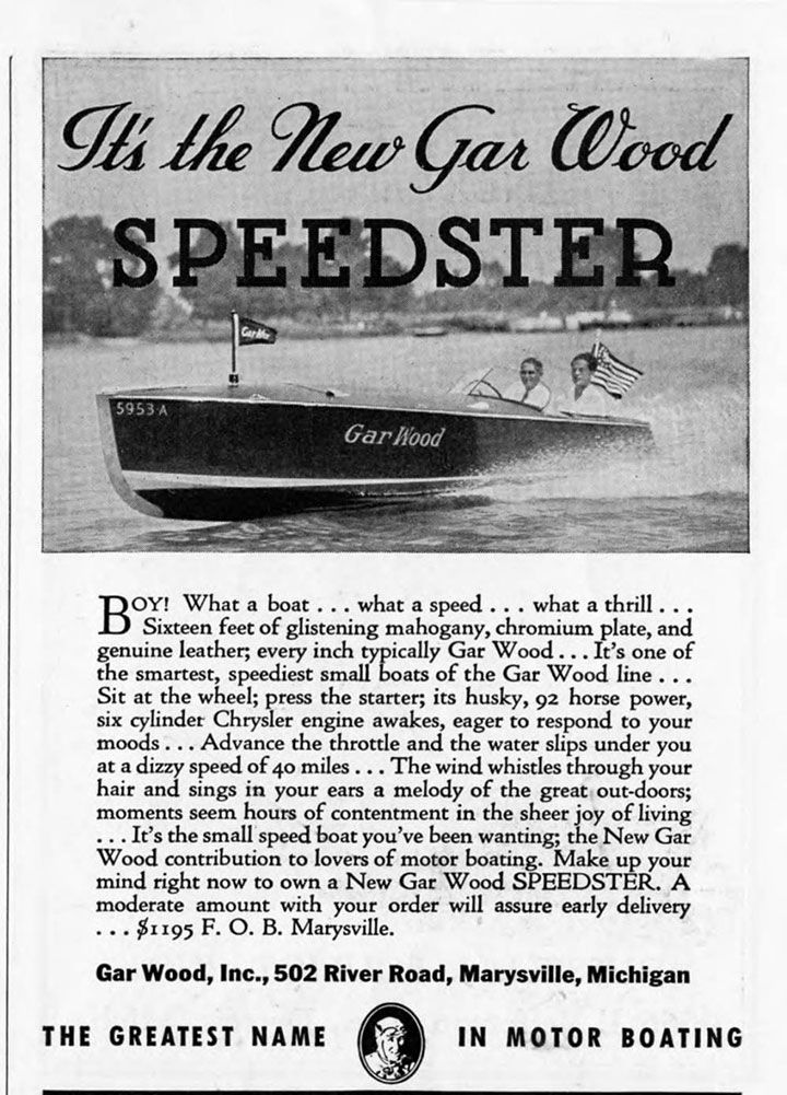 Gar Wood Speedster Miss Persia, Chicago Boat Show, 1936